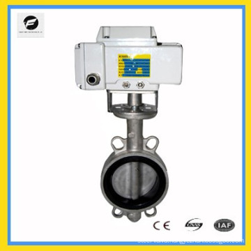 4" stainless steel electric butterfly valve 24v wafer type 220v 50HZ rubber seal